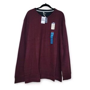Method Mens Long Sleeve Ribbed‎ Knit Lightweight Sweater Cabernet XXL New